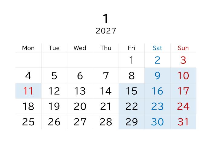 2027年1月